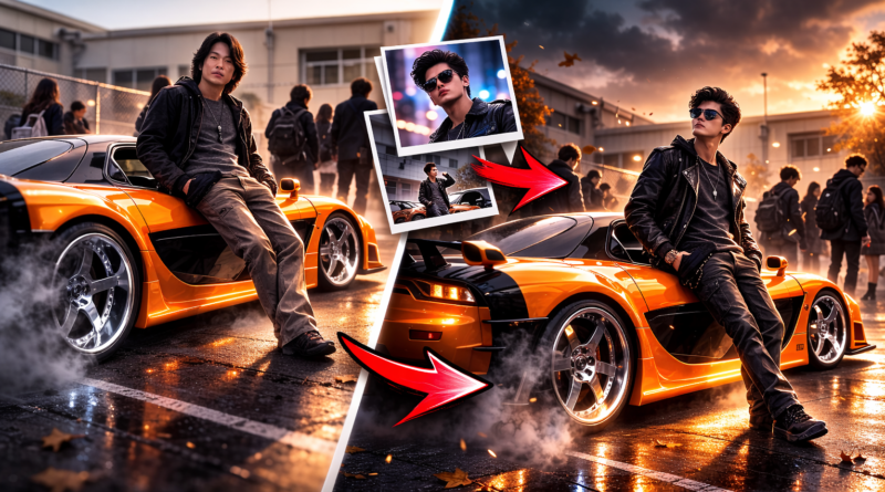 Han Tokyo Drift RX-7 AI recreation using Kling AI