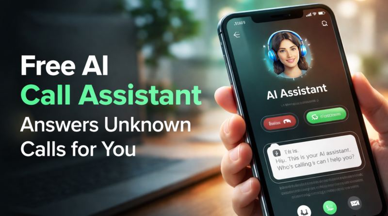 Free AI call assistant app answering unknown phone call with AI screening interface