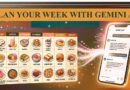 Weekly meal plan generated by Gemini AI showing 7 days of breakfast lunch and dinner with a shopping list