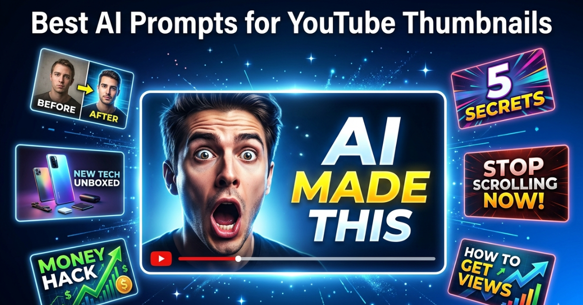 Best AI Prompts to Create Stunning YouTube Thumbnails for Free