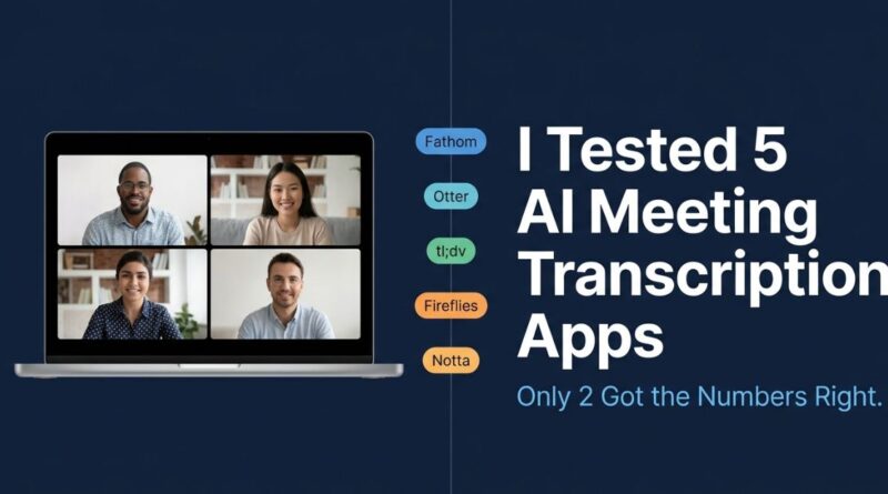 Comparison of five free AI meeting transcription apps including Fathom, tl;dv, Otter, Fireflies, and Notta tested on real calls in 2026